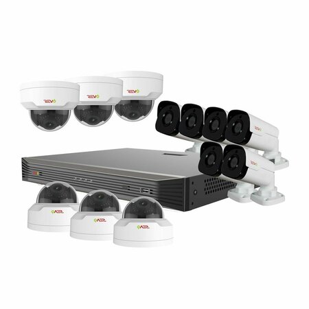 REVO AMERICA Ultra HD 16 Channel 4TB NVR Surveillance System with 12 x 4 Megapixel Cameras RU162MD6GB6G-4T